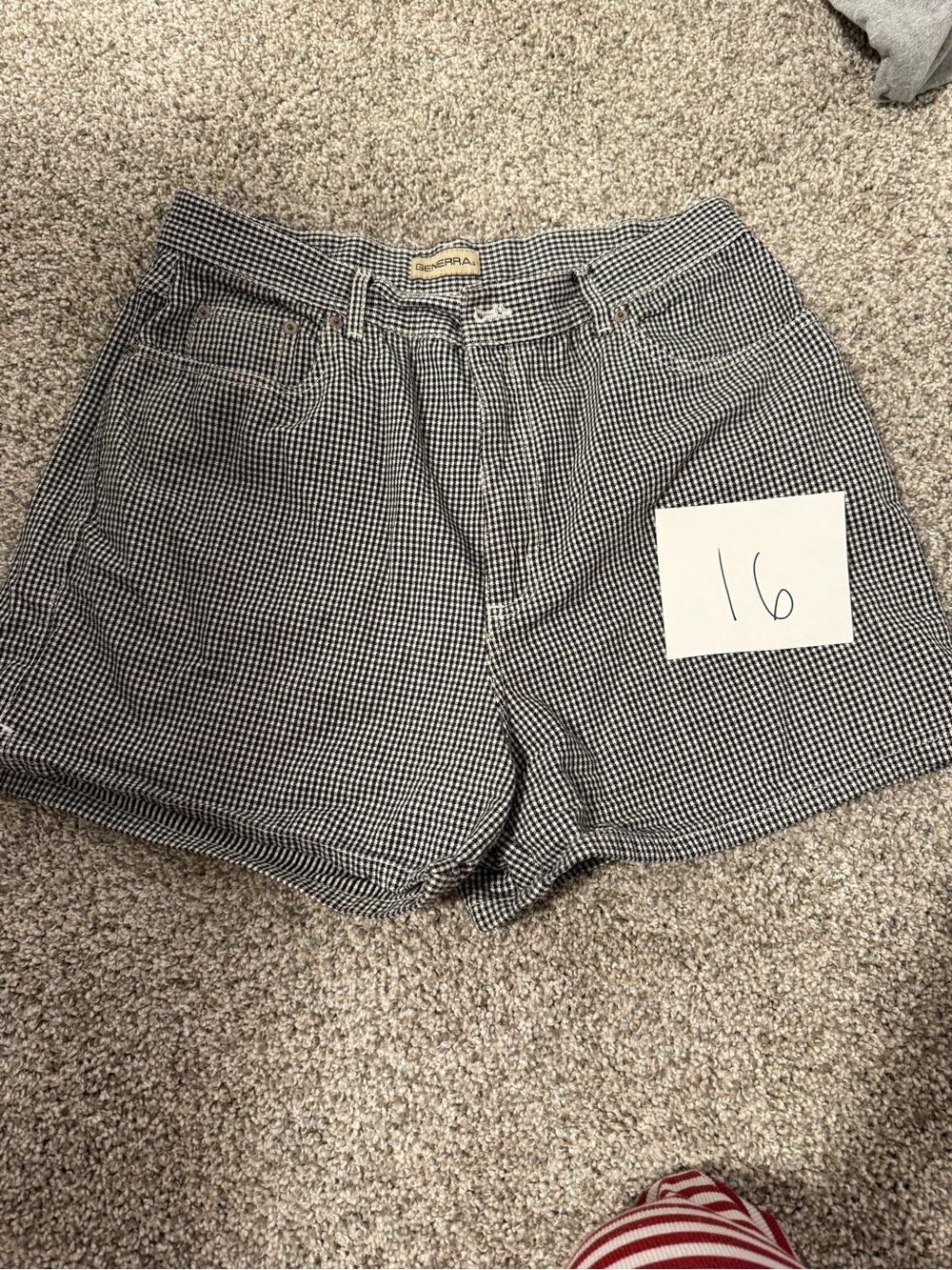 Gingham High-Waist Shorts - Black & White